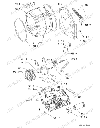 Схема №1 AWZ 320 GD с изображением Обшивка для сушильной машины Whirlpool 481245217792