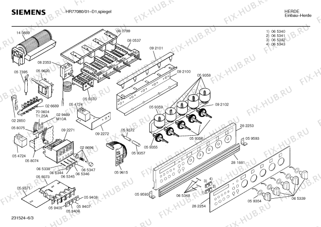 Схема №3 HR77080 с изображением Панель для духового шкафа Siemens 00282253