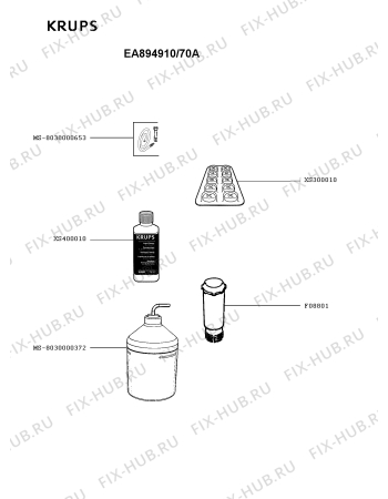 Взрыв-схема кофеварки (кофемашины) Krups EA894910/70A - Схема узла MP005917.0P5