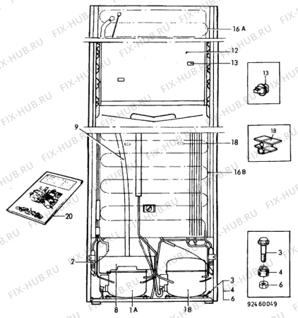 Взрыв-схема холодильника Zanussi ZF24/1L - Схема узла C10 Cold, users manual