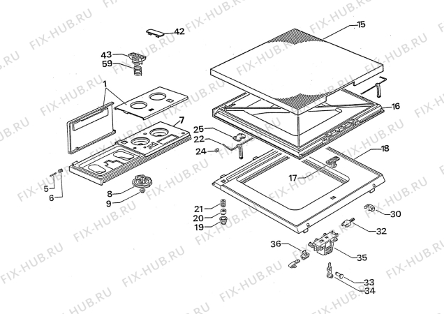 Взрыв-схема стиральной машины Zanussi ZC401X - Схема узла W30 Panel,User manual B