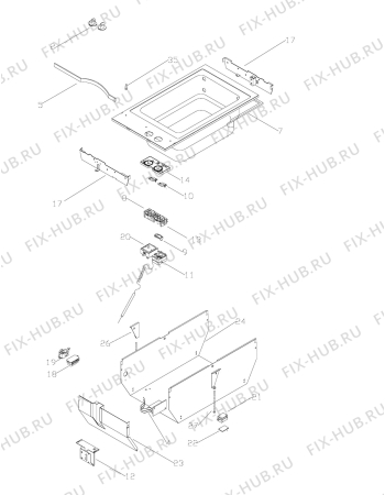 Взрыв-схема плиты (духовки) Voss DEG251-0 - Схема узла H30 Hob  B