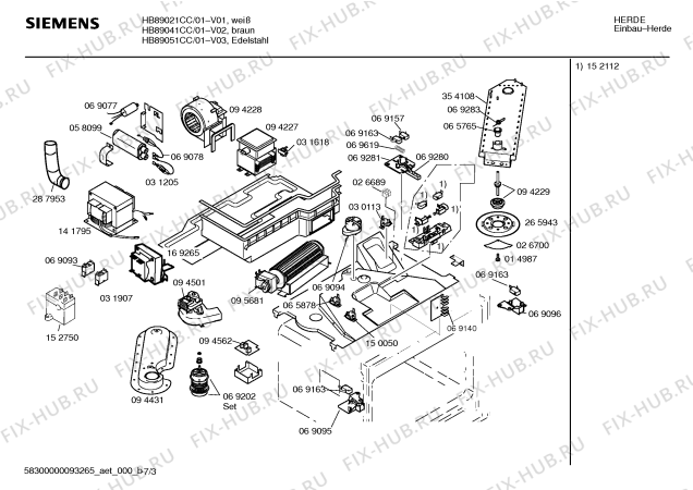 Схема №3 HB89021CC с изображением Инструкция по эксплуатации для электропечи Siemens 00522736