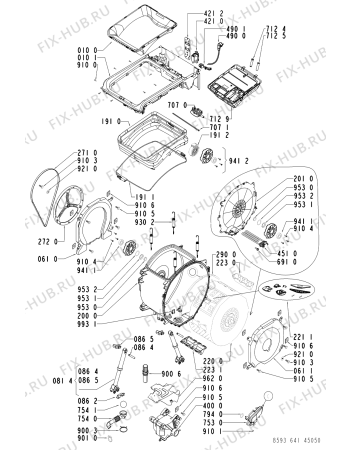 Взрыв-схема стиральной машины Whirlpool AWE 6415 - Схема узла