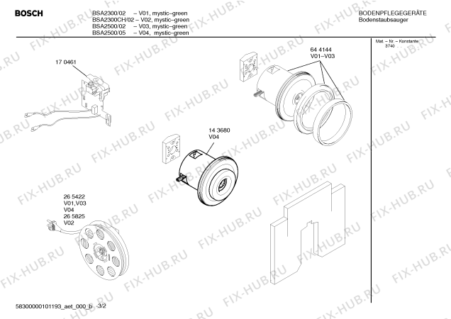 Схема №2 BSA2300CH SPHERA 1500W с изображением Крышка для мини-пылесоса Bosch 00357304