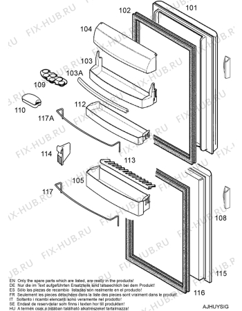 Взрыв-схема холодильника Kelvinator KHBF336HWF - Схема узла Door 003