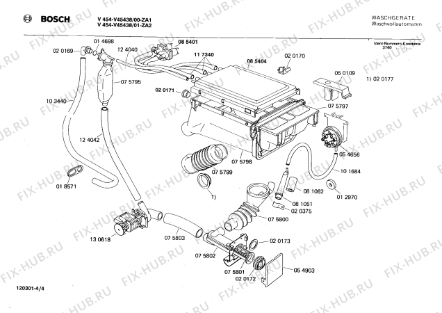 Взрыв-схема стиральной машины Bosch V45438 V454 - Схема узла 04