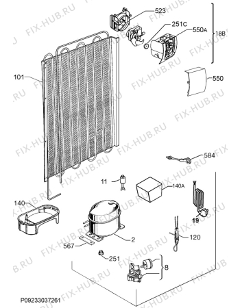 Взрыв-схема холодильника Ikea FROSTIG 00282349 - Схема узла Cooling system 017