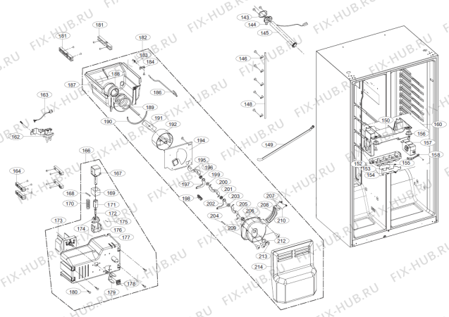 Схема №4 NRS89557E (257419, HRF662FF/ASS) с изображением Декоративная панель для холодильной камеры Gorenje 271167