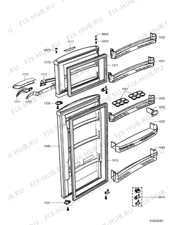 Схема №2 ARC 4010 с изображением Корпусная деталь для холодильной камеры Whirlpool 480132100922