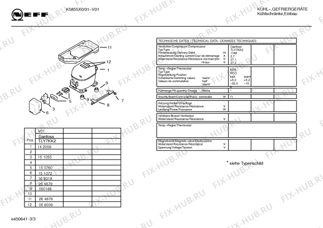Схема №1 K3664X1 KD340SC с изображением Инструкция по эксплуатации для холодильной камеры Bosch 00522548