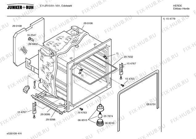 Взрыв-схема плиты (духовки) Junker&Ruh E11JR15 - Схема узла 04