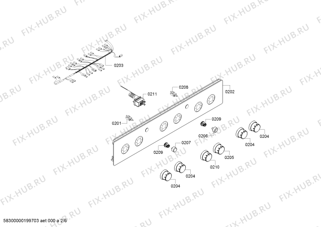 Взрыв-схема плиты (духовки) Bosch HGA323220R - Схема узла 02