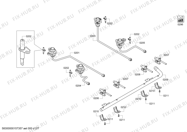 Схема №4 HDI7282C с изображением Ручка конфорки для духового шкафа Bosch 00630688