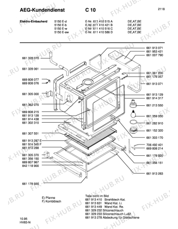 Взрыв-схема плиты (духовки) Aeg COMP. 5150E-W - Схема узла Section1