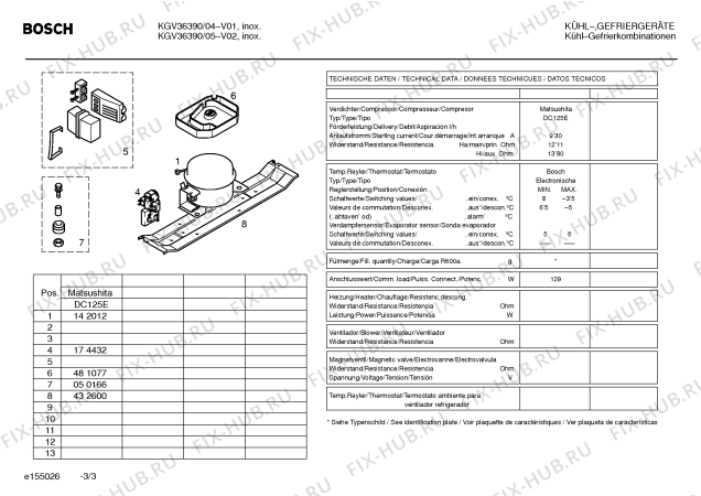 Схема №1 KGV36390 с изображением Дверь морозильной камеры для холодильника Bosch 00472454