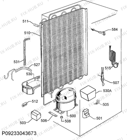 Взрыв-схема холодильника Zanussi ZRA40144WA - Схема узла Cooling system 017