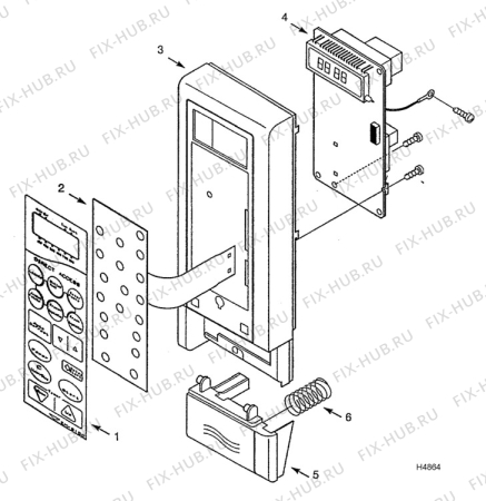 Взрыв-схема микроволновой печи Husqvarna Electrolux QN2075 - Схема узла H40 Panel, users manual  D