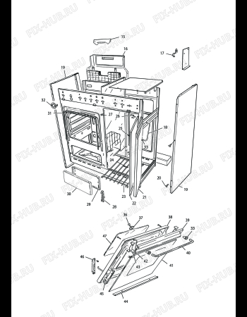 Взрыв-схема плиты (духовки) DELONGHI GEB 8542 GB S I - Схема узла 2