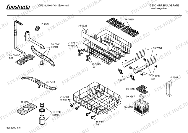 Взрыв-схема посудомоечной машины Constructa CP331J5 - Схема узла 06
