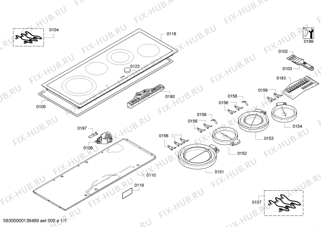 Схема №1 CE490112 с изображением Крышка для электропечи Bosch 00683192