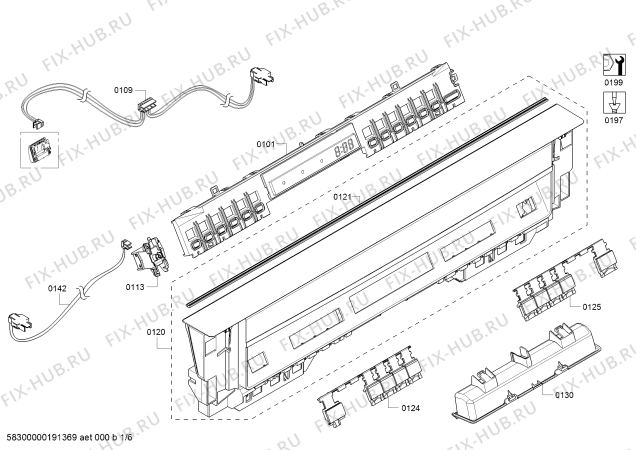 Схема №3 SHE4AV52UC Silence 48dBA с изображением Набор кнопок для посудомойки Bosch 12007451