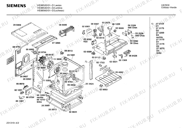 Схема №1 HE88661 с изображением Планка для плиты (духовки) Siemens 00273270