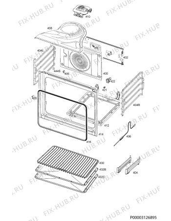 Взрыв-схема плиты (духовки) Aeg BSE792320M - Схема узла Oven
