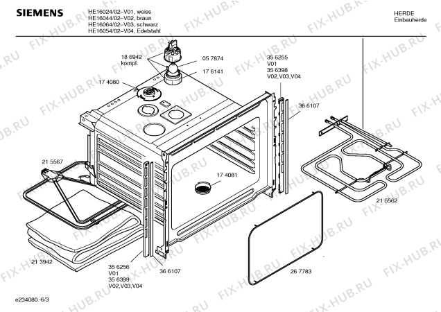 Схема №4 HE16024 с изображением Инструкция по эксплуатации для плиты (духовки) Siemens 00580624