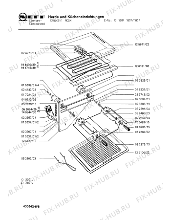 Взрыв-схема плиты (духовки) Neff 1312041831 1076/211RCSM - Схема узла 06
