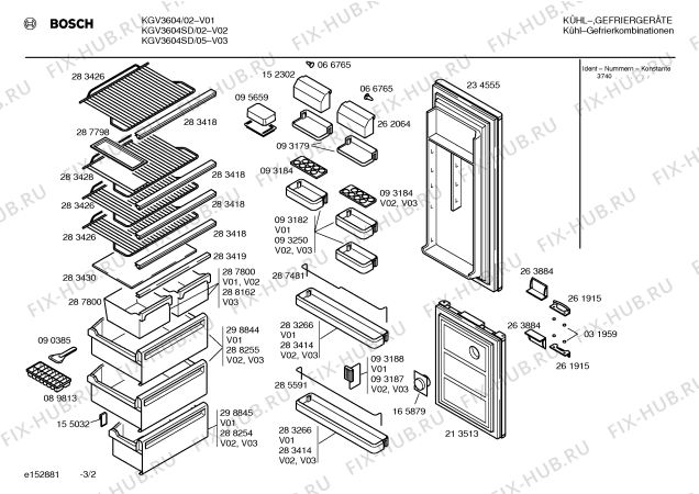 Схема №1 KGV3604 с изображением Инструкция по эксплуатации для холодильника Bosch 00520064