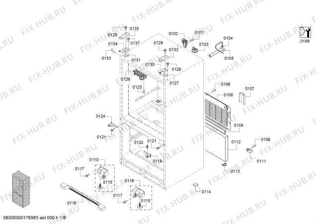 Схема №4 B22FT80SNS с изображением Проходная втулка для холодильной камеры Bosch 00631894