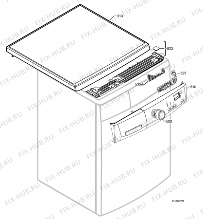 Взрыв-схема стиральной машины Rex Electrolux RWP107309W - Схема узла Command panel 037