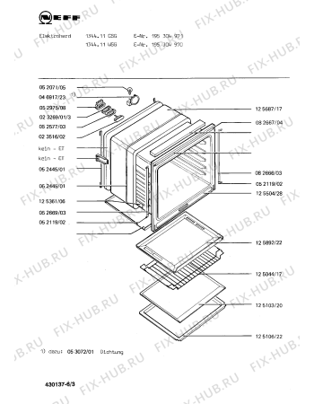 Взрыв-схема плиты (духовки) Neff 195304970 1344.11WSG - Схема узла 03