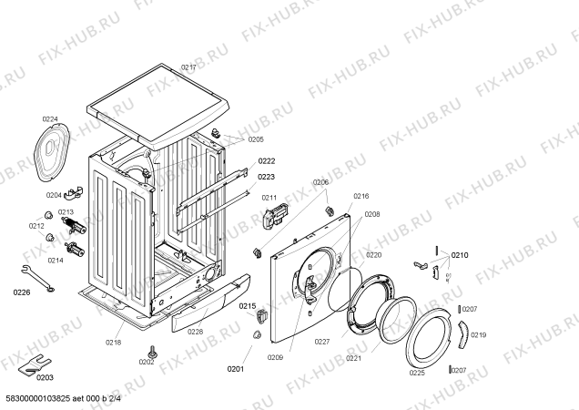 Взрыв-схема стиральной машины Bosch WFO2871FN Maxx Berlina 1400 - Схема узла 02