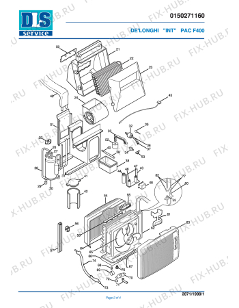 Взрыв-схема кондиционера DELONGHI PAC F400 - Схема узла 2