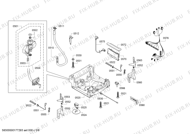Схема №4 SPV40M10RU с изображением Силовой модуль запрограммированный для посудомойки Bosch 00755265