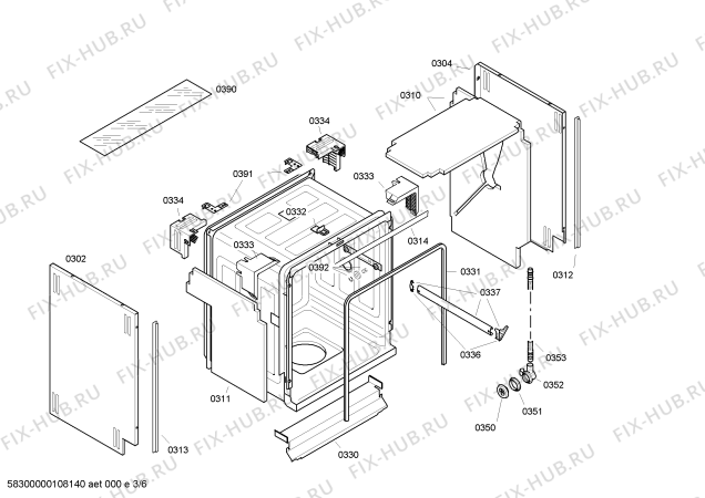 Взрыв-схема посудомоечной машины Bosch SGU45M22SK - Схема узла 03