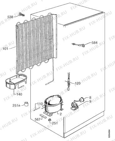 Взрыв-схема холодильника Aeg OEKO S.210-4DT - Схема узла Cooling system 017