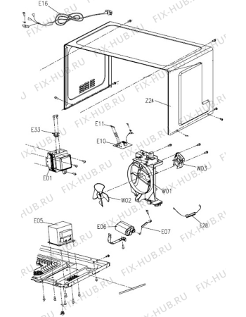 Взрыв-схема микроволновой печи Gorenje MMO20MWII (474783) - Схема узла 03