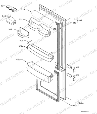 Взрыв-схема холодильника Privileg 329059_40199 - Схема узла Door 003