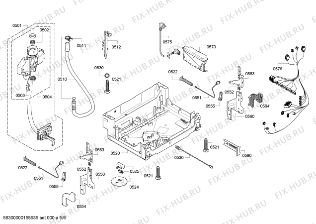 Взрыв-схема посудомоечной машины Bosch SMI53E02TC - Схема узла 05