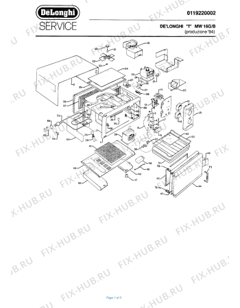 Схема №1 MW 16  G/B  prod.'94 с изображением Регулятор для микроволновки DELONGHI 732860