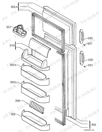 Взрыв-схема холодильника Electrolux ER8260D1 - Схема узла Door 003