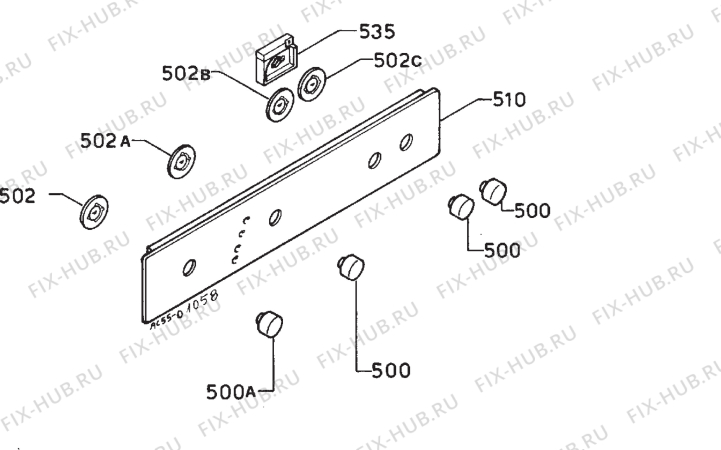 Взрыв-схема плиты (духовки) Zanussi BM50 - Схема узла Command panel 037