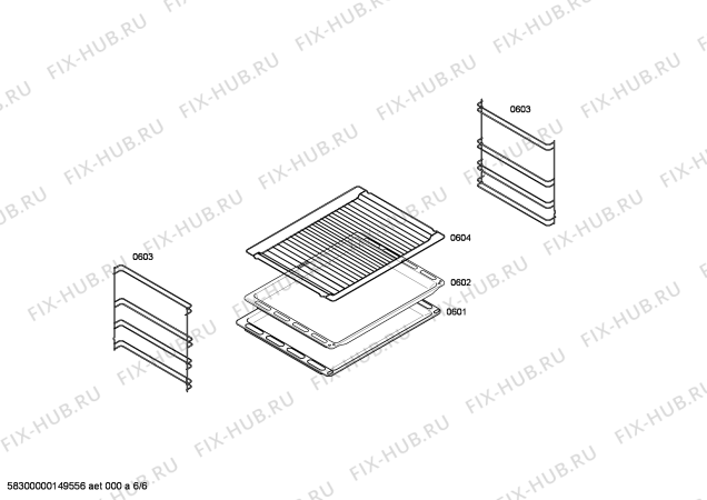 Взрыв-схема плиты (духовки) Siemens HB531E0 - Схема узла 06
