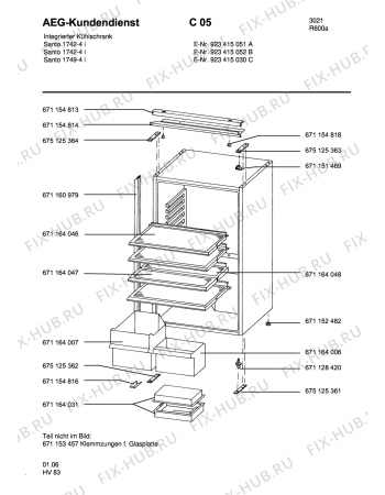 Взрыв-схема холодильника Aeg S1749-4 I - Схема узла Housing 001