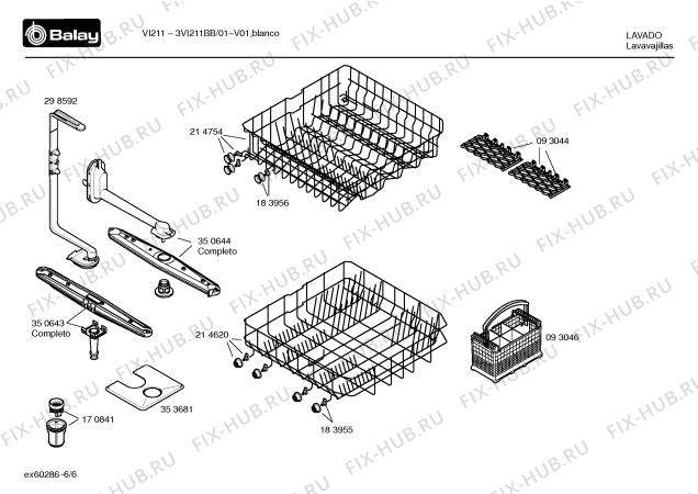 Взрыв-схема посудомоечной машины Balay 3VI211BB VI211 - Схема узла 06
