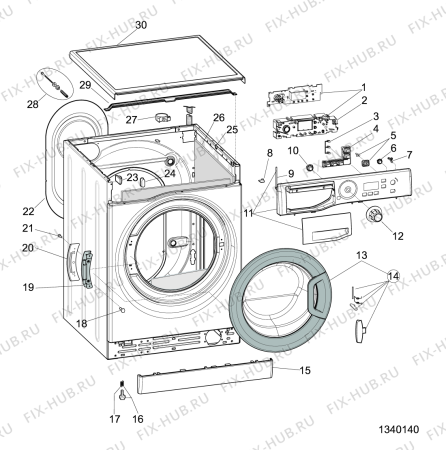 Схема №3 WMXTF942PUKR (F102130) с изображением Переключатель для стиральной машины Indesit C00508919