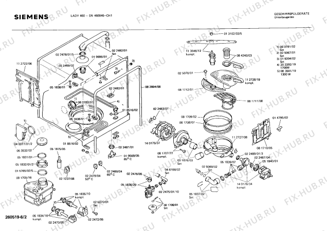 Схема №2 SN7614 с изображением Переключатель режимов для электропосудомоечной машины Siemens 00081736